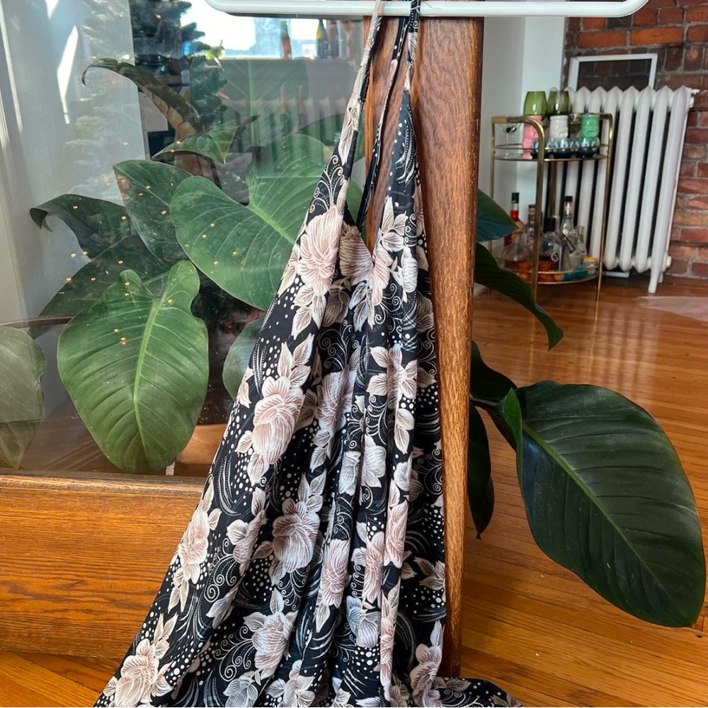 Floral Black and White Dress